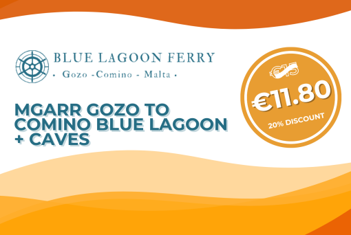 Mgarr GOZO to Comino BLUE LAGOON + CAVES 20% DISCOUNT